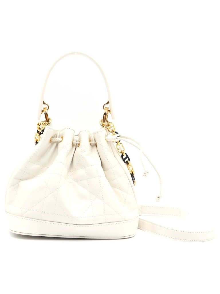 Dior Jolie Bucket Bag Lambskin White